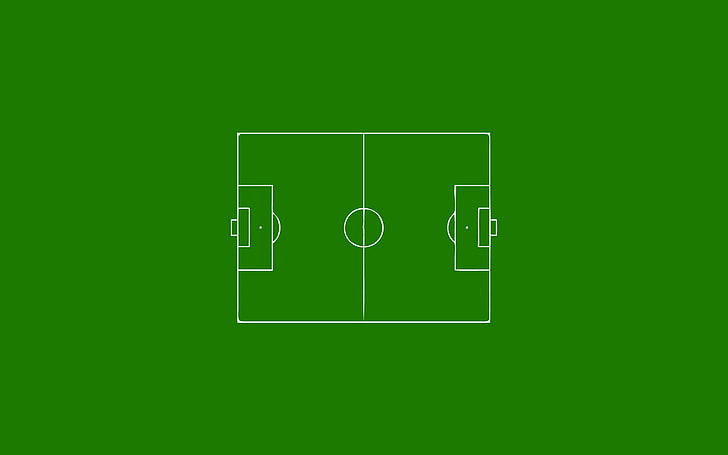 minimalism, soccer pitches, green color, technology, green background, HD wallpaper