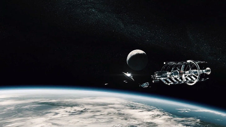 gray and black satellite over earth, Civilization: Beyond Earth