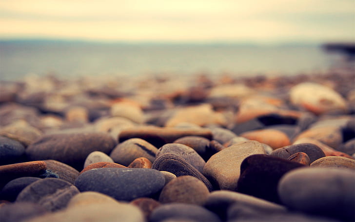 sea, pebbles, stones