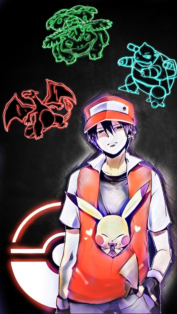 pokemon trainer red wallpaper iphone