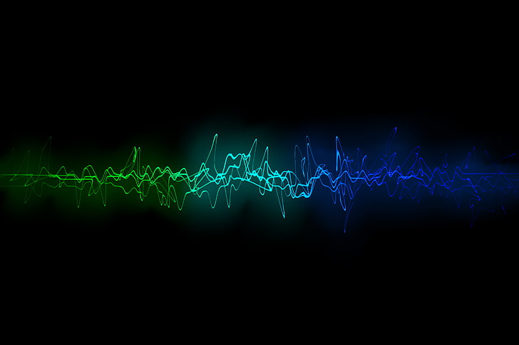 green, teal, and blue lightning vector art, wave, color, ripple