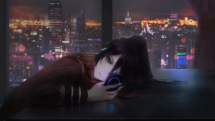 phone, Aoi Ogata, anime girls, HD wallpaper