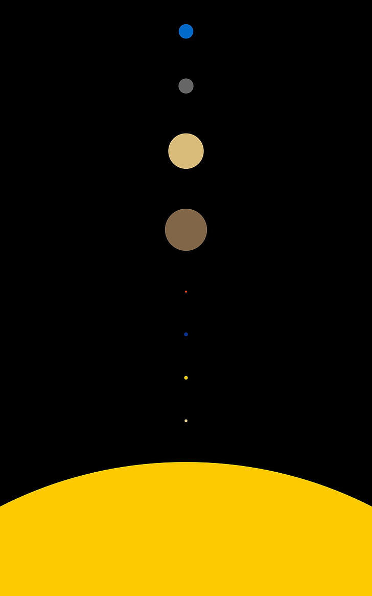 yellow bokeh, Solar System, space, planet, minimalism, portrait display, HD wallpaper
