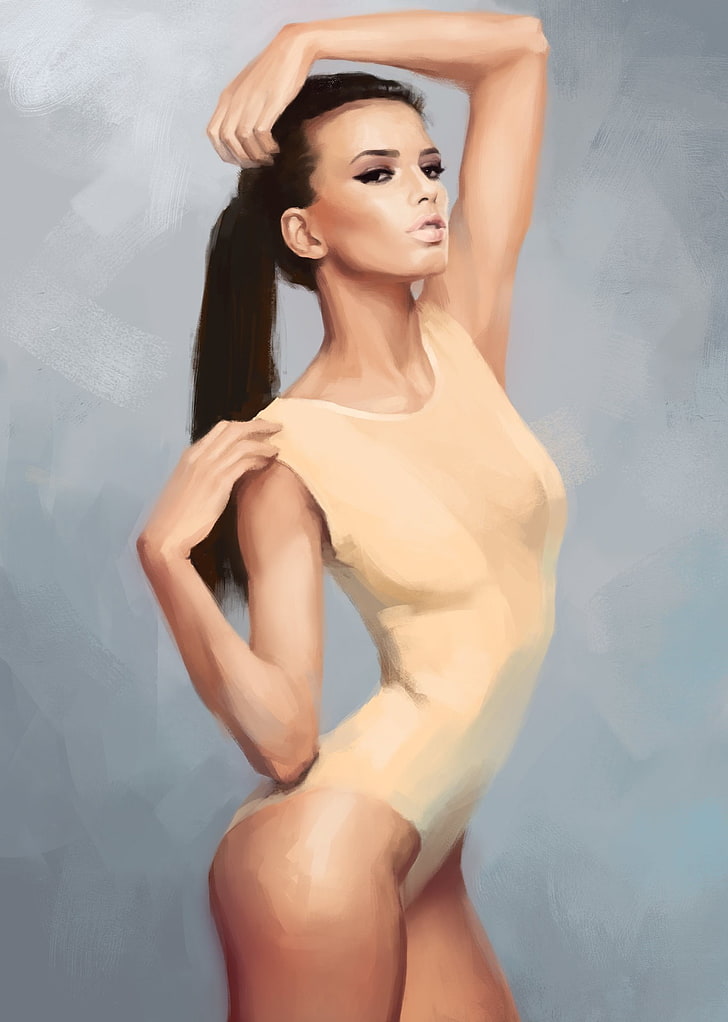 2D, fan art, beautiful woman, beauty, young adult, one person