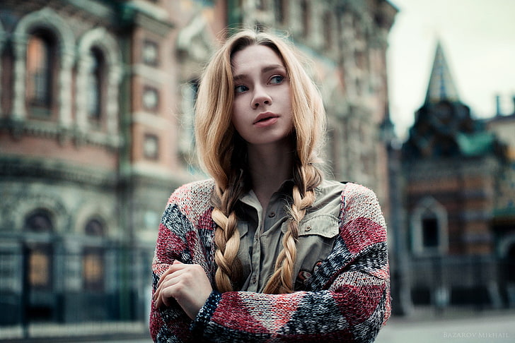 Mikhail Bazarov, women outdoors, cityscape, urban, 500px, Russian Model, HD wallpaper