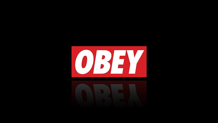 Obey logo, red, black, brand, communication, western script, text, HD wallpaper