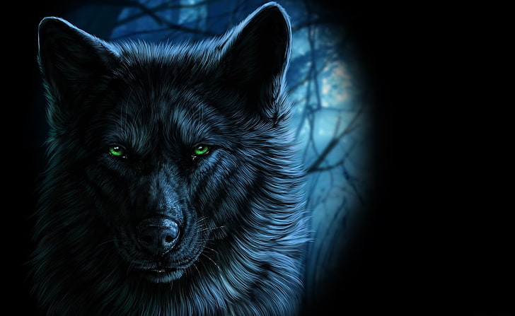 animals, fantasy art, wolf, artwork, one animal, animal themes, HD wallpaper