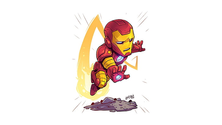 Iron Man, artwork, white background, simple background, Marvel Comics, HD wallpaper