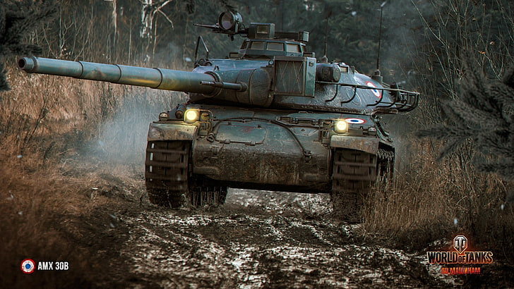 World Tanks game wallpaper, forest, top, the Frenchman, World of Tanks