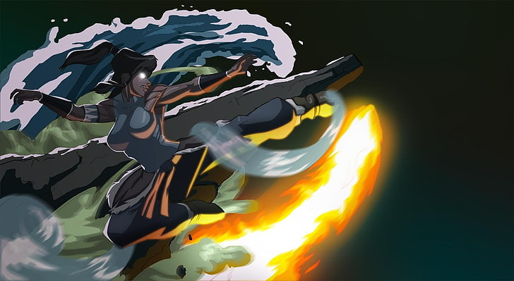 The Legend of Korra, fire, flame, one person, fire - natural phenomenon, HD wallpaper