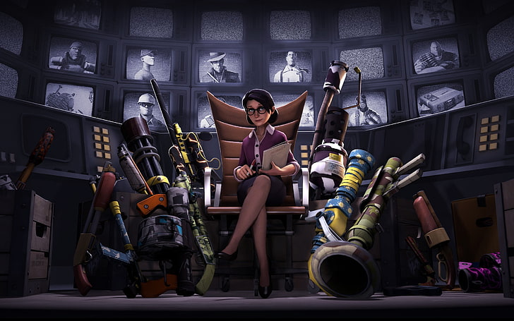 animated illustration of black haired woman sitting on chair