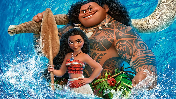 Moana and Maui poster, 8k