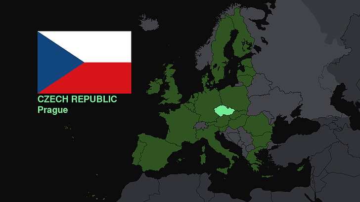 Czech Republic, Europe, flag, map, European Union, no people