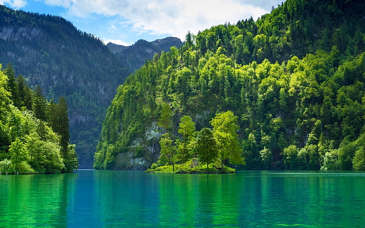 lake, nature, landscape, Germany, mountains, forest, water