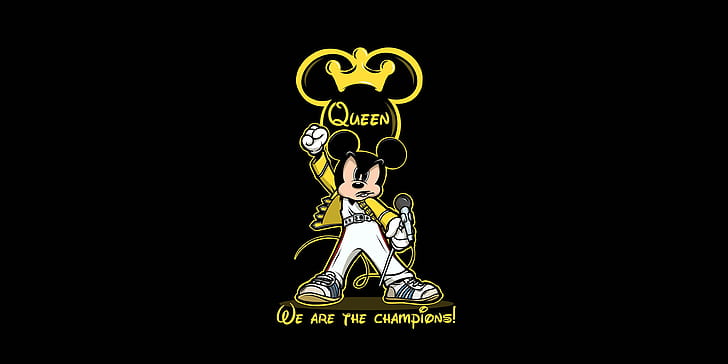 Mickey Mouse, music, Queen, artwork