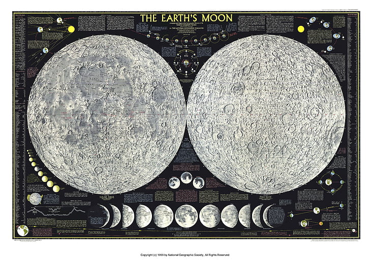 map, satellite, The moon, Atlas, HD wallpaper