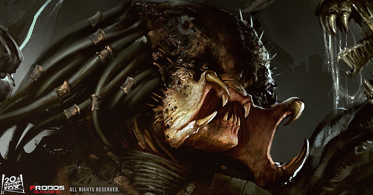 Predator illustration, alien, alien vs predator, art, avp, art and craft, HD wallpaper