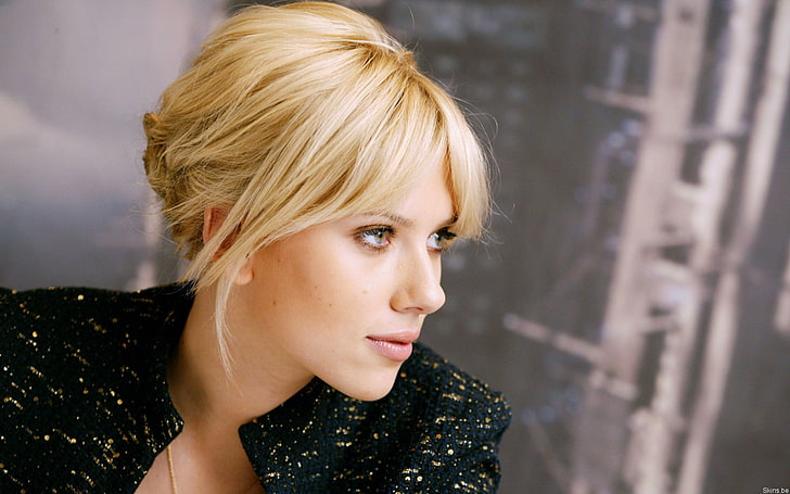 Scarlett Johansson, blonde, women, actress, portrait, face, HD wallpaper