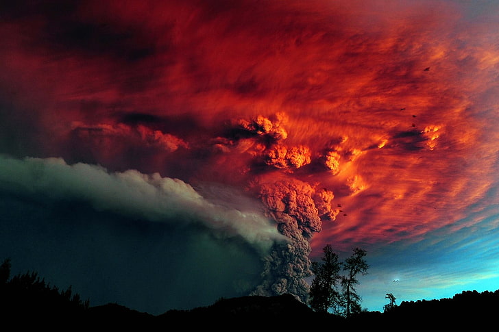 volcano, Chile, eruption, eruptions, nature, sky, cloud - sky, HD wallpaper
