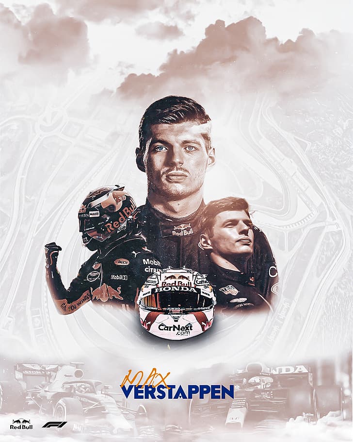 Formula 1, Max Verstappen, graphic design, Red Bull, HD wallpaper