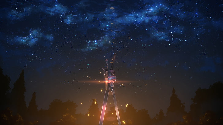 nebula digital wallpaper, starry sky illustration, Sword Art Online, HD wallpaper