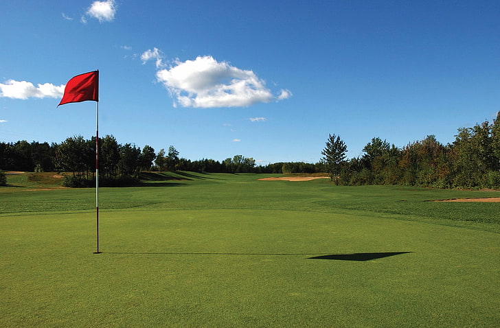 golf  hd pack, flag, golf course, golf flag, sport, grass, green - golf course, HD wallpaper