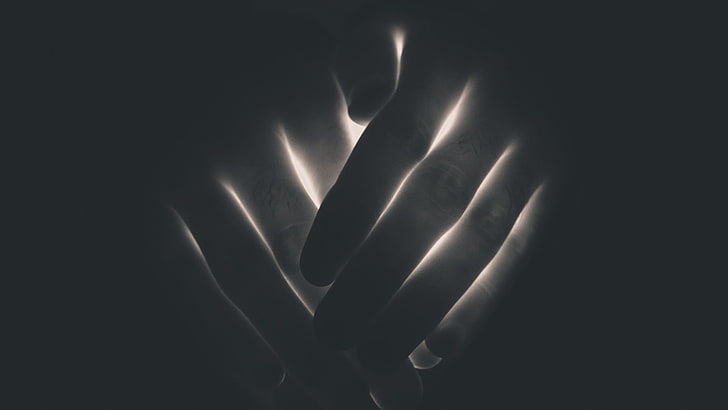 hands, fingers, minimalism, lights, human body part, studio shot, HD wallpaper