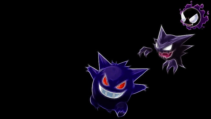 background, black, gengar, ghastly, haunter, pokemon, HD wallpaper