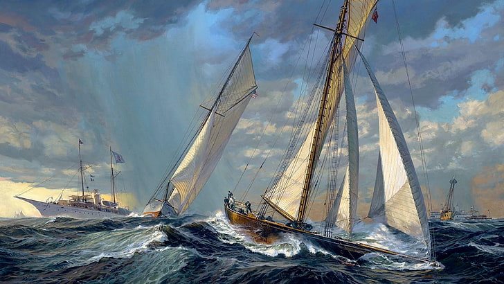 HD wallpaper: sailing ship, schooner