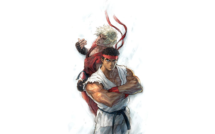 paintings street fighter ryu ken 2560x1600  Video Games Street Fighter HD Art, HD wallpaper