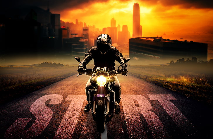 HD wallpaper: Motorcycle, Start, Biker, Ride, 8K, 4K, Night | Wallpaper  Flare