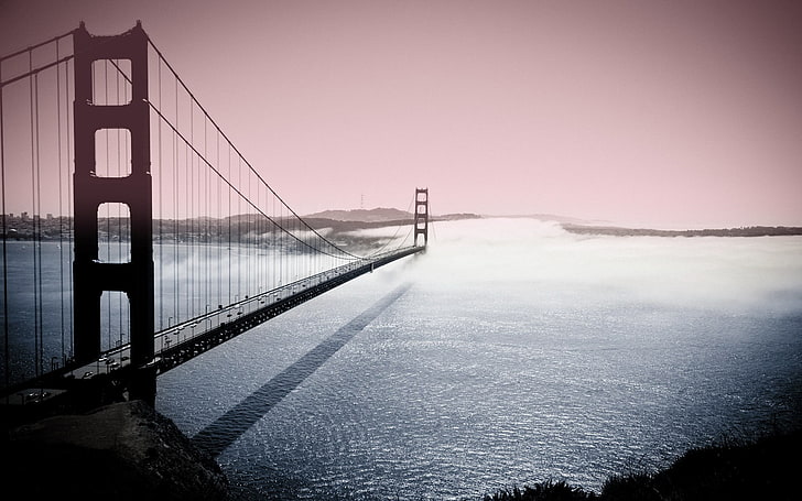 city, urban, bridge, river, Golden Gate Bridge, connection