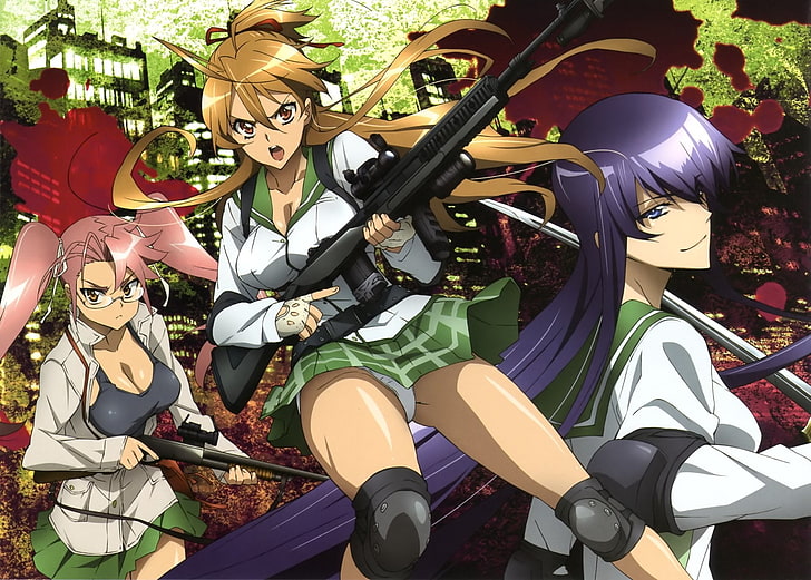 HD wallpaper: Anime, Highschool Of The Dead, Rei Miyamoto, Saeko Busujima |  Wallpaper Flare