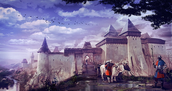 white and black citadel digital wallpaper, castle, Kingdom Come: Deliverance, HD wallpaper
