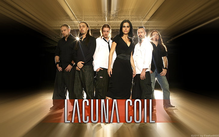 Lacuna Coil, metal music, Cristina Scabbia, band, group of people, HD wallpaper