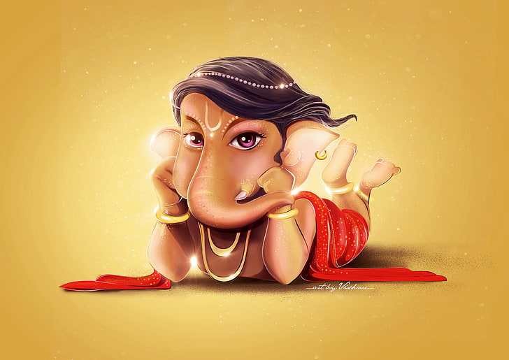 HD wallpaper: Lord Ganesha, Cute, 4K, Digital art | Wallpaper Flare