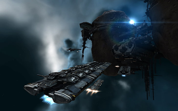 gray and black spaceship digital wallpaper, EVE Online, video games