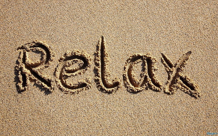 Just Relax Beach, relax sand text, nature