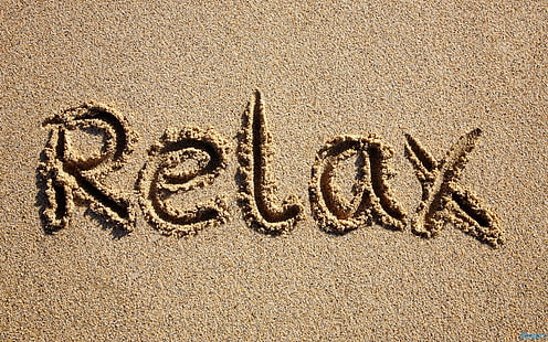 HD wallpaper: Just Relax Beach, relax sand text, nature | Wallpaper Flare