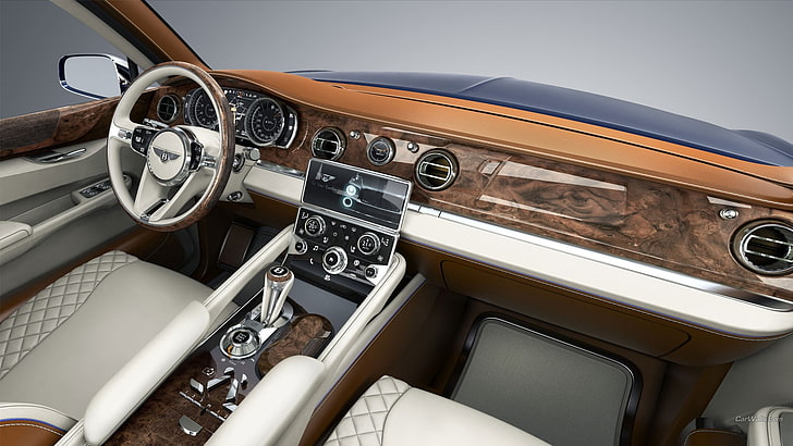 brown and white car steering wheel, Bentley XP9, mode of transportation
