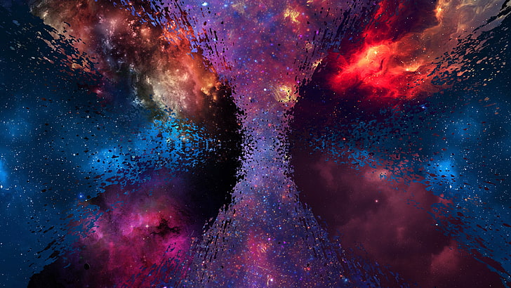 galaxy wallpaper, multicolored nebula graphic wallpaper, space