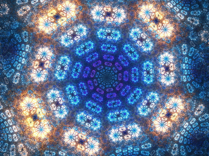 abstract, vortex, fractal, pattern, no people, blue, full frame, HD wallpaper