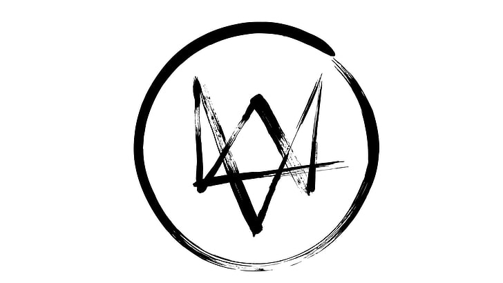 round black and white logo, round black and white logo, Watch_Dogs