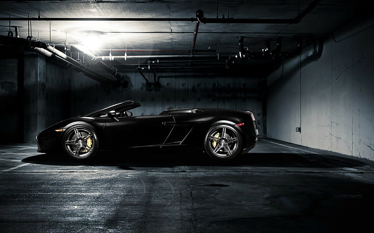 Car, Black Car, Lamborghini Gallardo, HD wallpaper