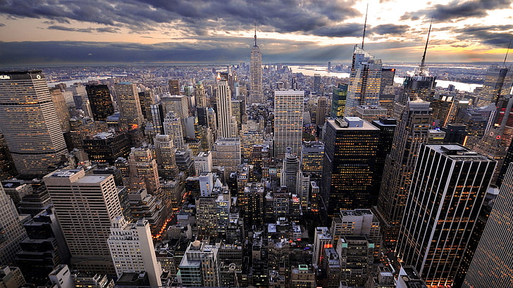 high-rise gray concrete building, architecture, cityscape, New York City, HD wallpaper