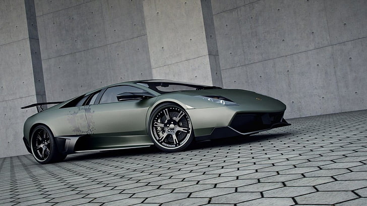 gray sports car, vehicle, Lamborghini Murcielago, motor vehicle, HD wallpaper