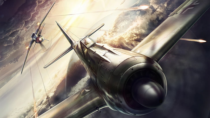 gray plane wallpaper, design, the plane, attack, figure, fighter, HD wallpaper
