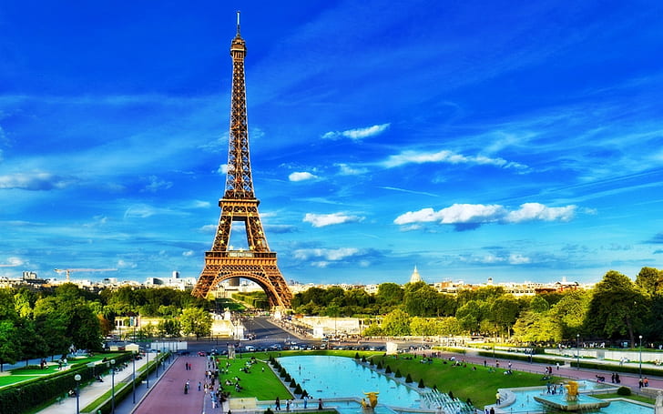 france, sky, paris, eiffel tower, france, travel, panoramic, attractions, world, HD wallpaper