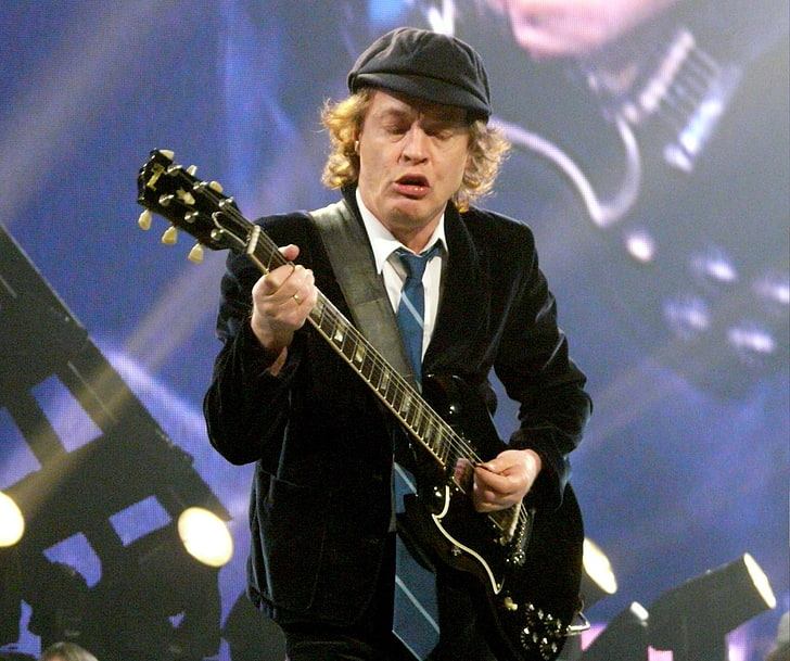 AC DC, Angus Young, musical instrument, musician, guitar, arts culture and entertainment, HD wallpaper