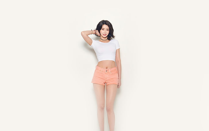 nara, kwon, white, simple, girl, kpop, one person, studio shot, HD wallpaper
